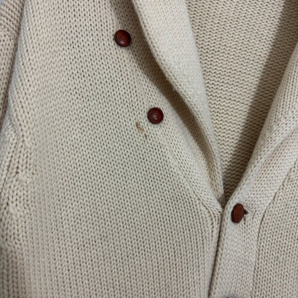 Unisex Vintage Wool Blend Cardigan With Pockets & Buttons Oversized Sweater - Picture 2 of 10